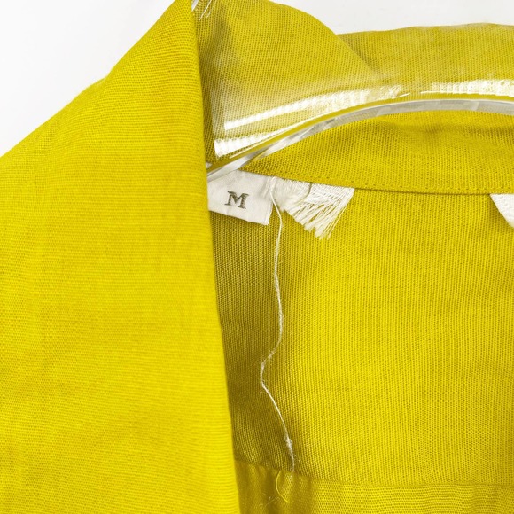 VINTAGE Mustard Yellow Button Up Blouse - Picture 10 of 11